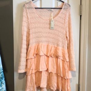 Peach Ruffle Layer Top